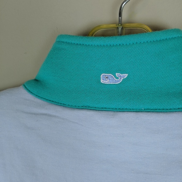 Vineyard Vines | Teal White Quarter Zip Top - E76 - Picture 6 of 8